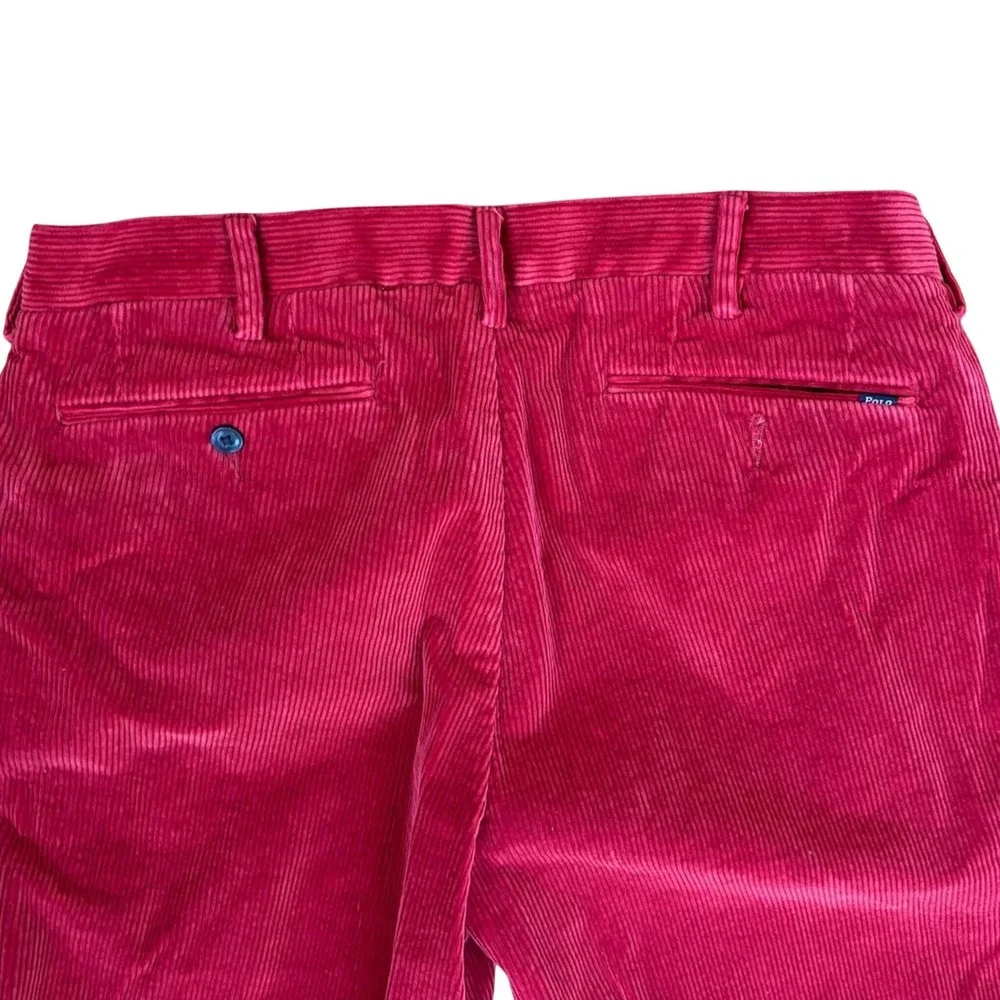 SIZE Vtg Polo Ralph Lauren Preston‎ Fit Corduroy Pants Red 32